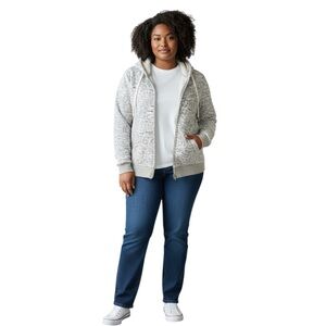 SOHO Neutral Animal Print Women’s Textured Hoodie Plus Size XXL